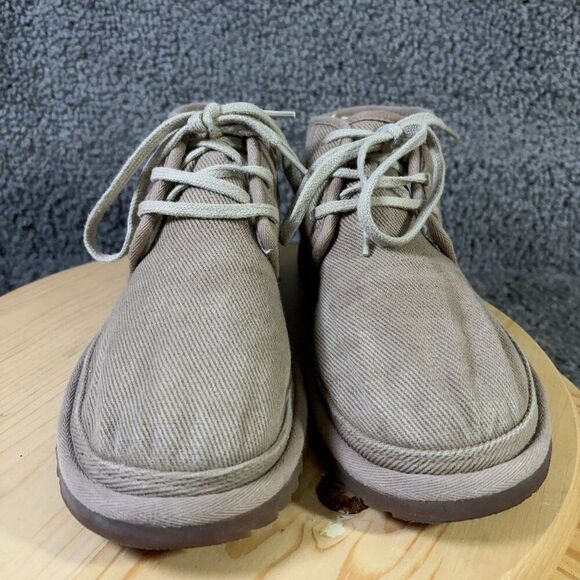 UGG Neumel Natural Chukka Boots Mens Size 11 Natural Hemp Canvas Faux Fur Lined main image 8